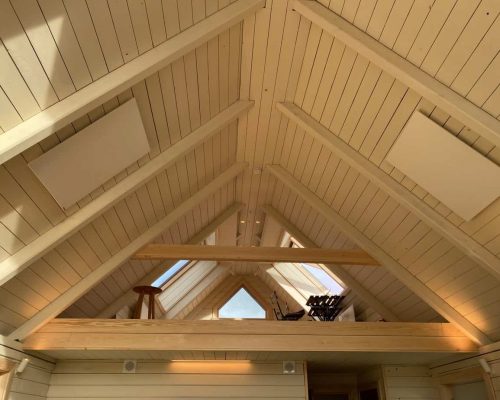 Herschel infrared panels installed on the ceiling of the COP26 house