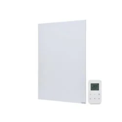 Select XLS white panel heater with plug-in thermostat combination