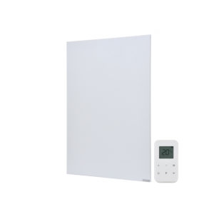 Select XLS white panel heater with plug-in thermostat combination