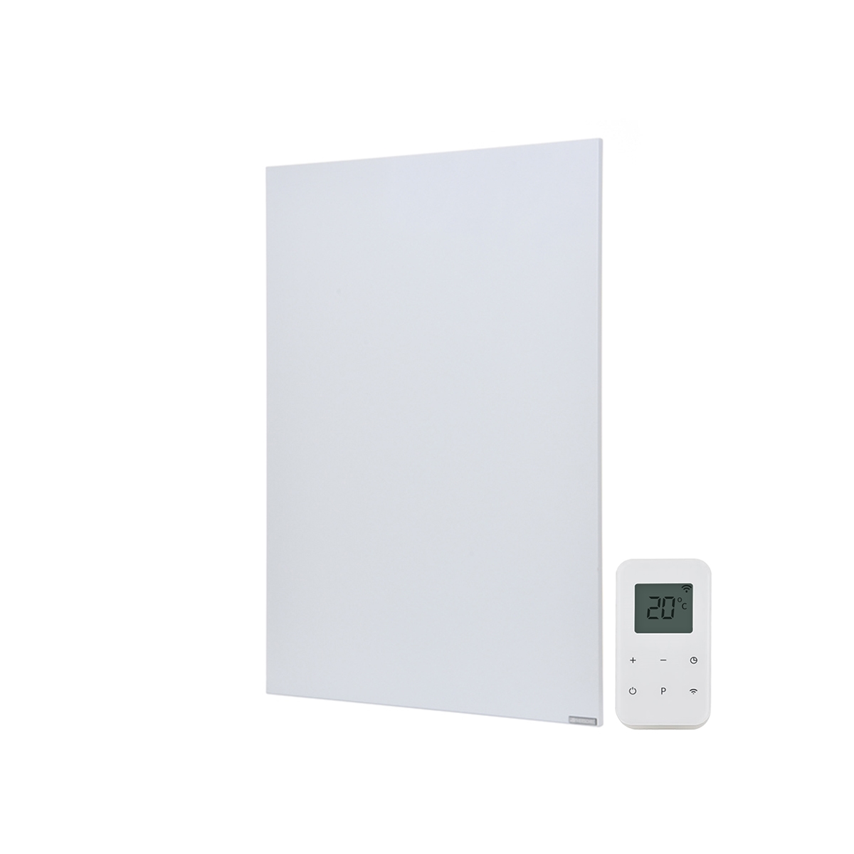 Select XLS white panel heater with plug-in thermostat combination