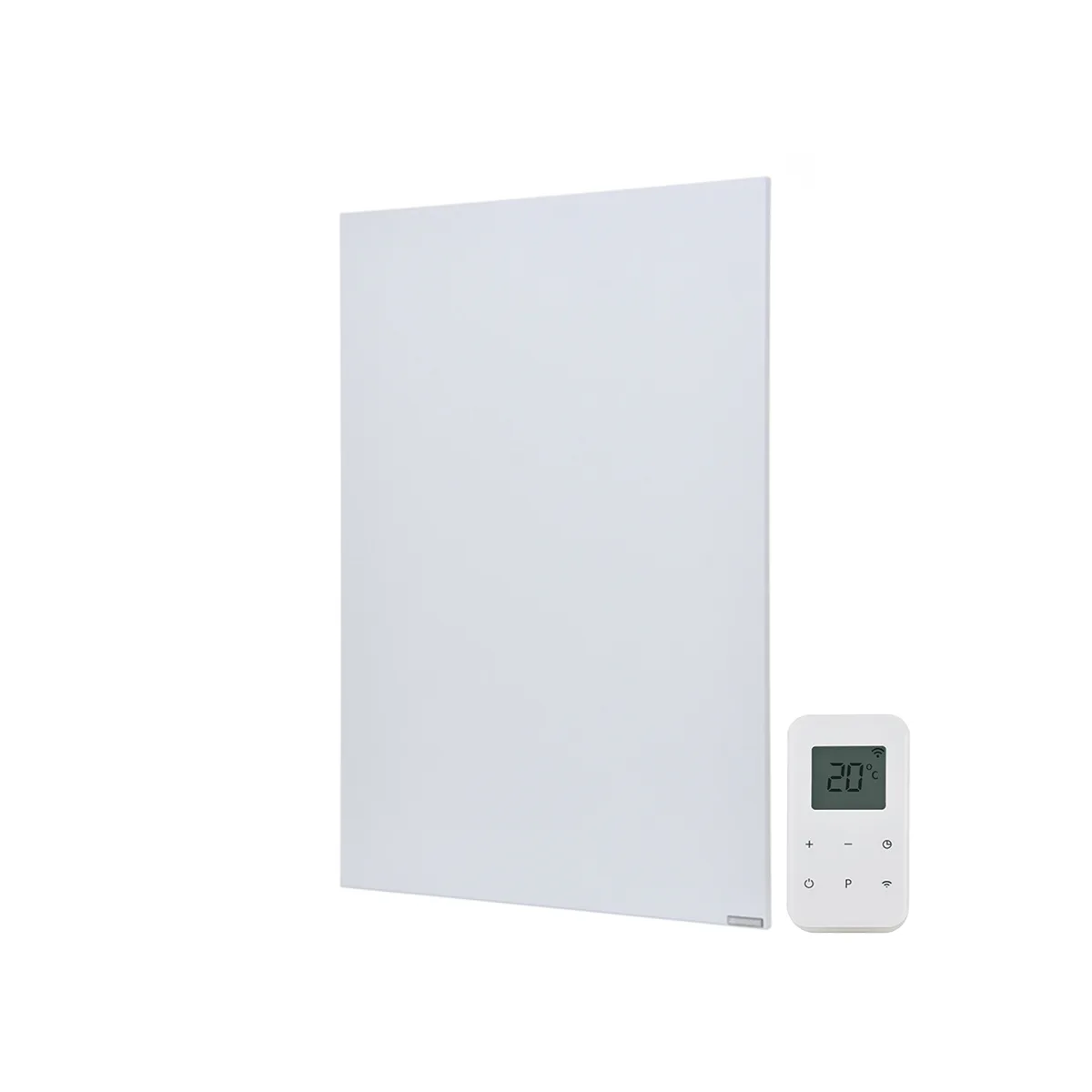 Select XLS white panel heater with plug-in thermostat combination