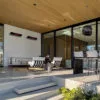 Herschel Rio glass electric patio heater in covered patio area