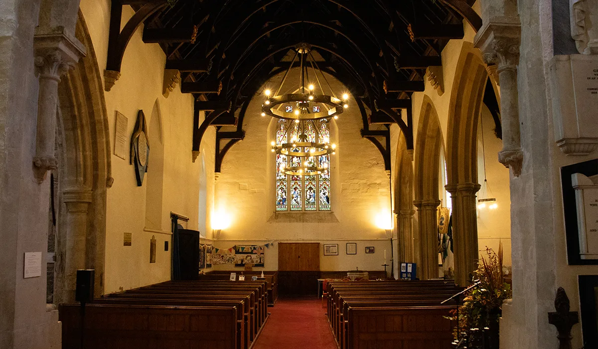 Halo installation in St Michaels Church Winterbourne