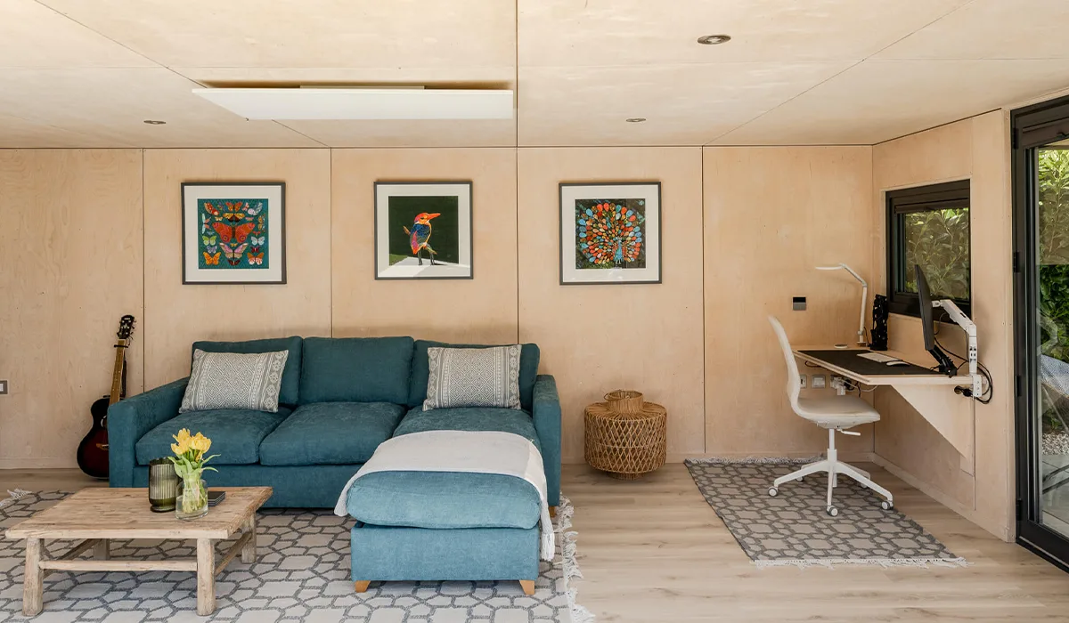 Infrared heating panel installed in pool house