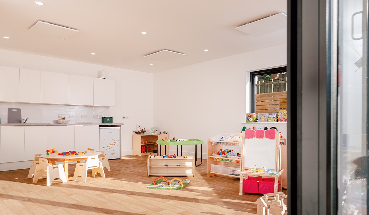 Infrared heating a nursery classroom