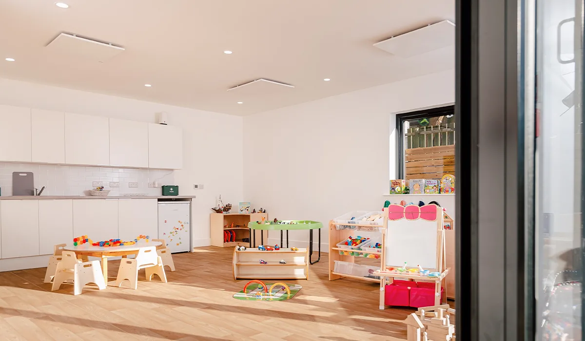 Infrared heating a nursery classroom