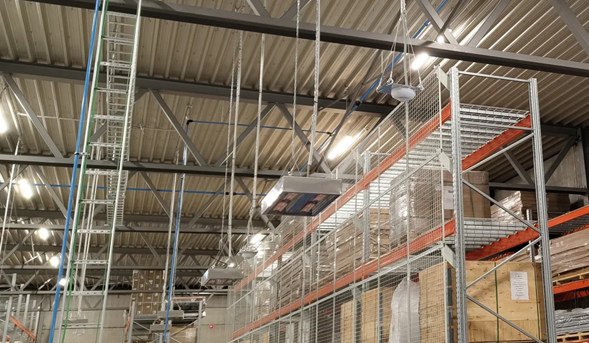 Herschel Power infrared heaters installed to heat a factory