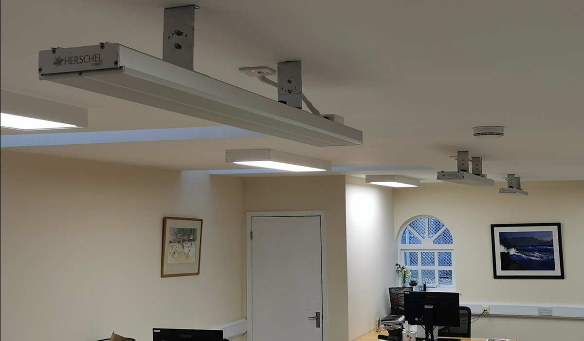 Herschel Summit ceiling mounted in an office