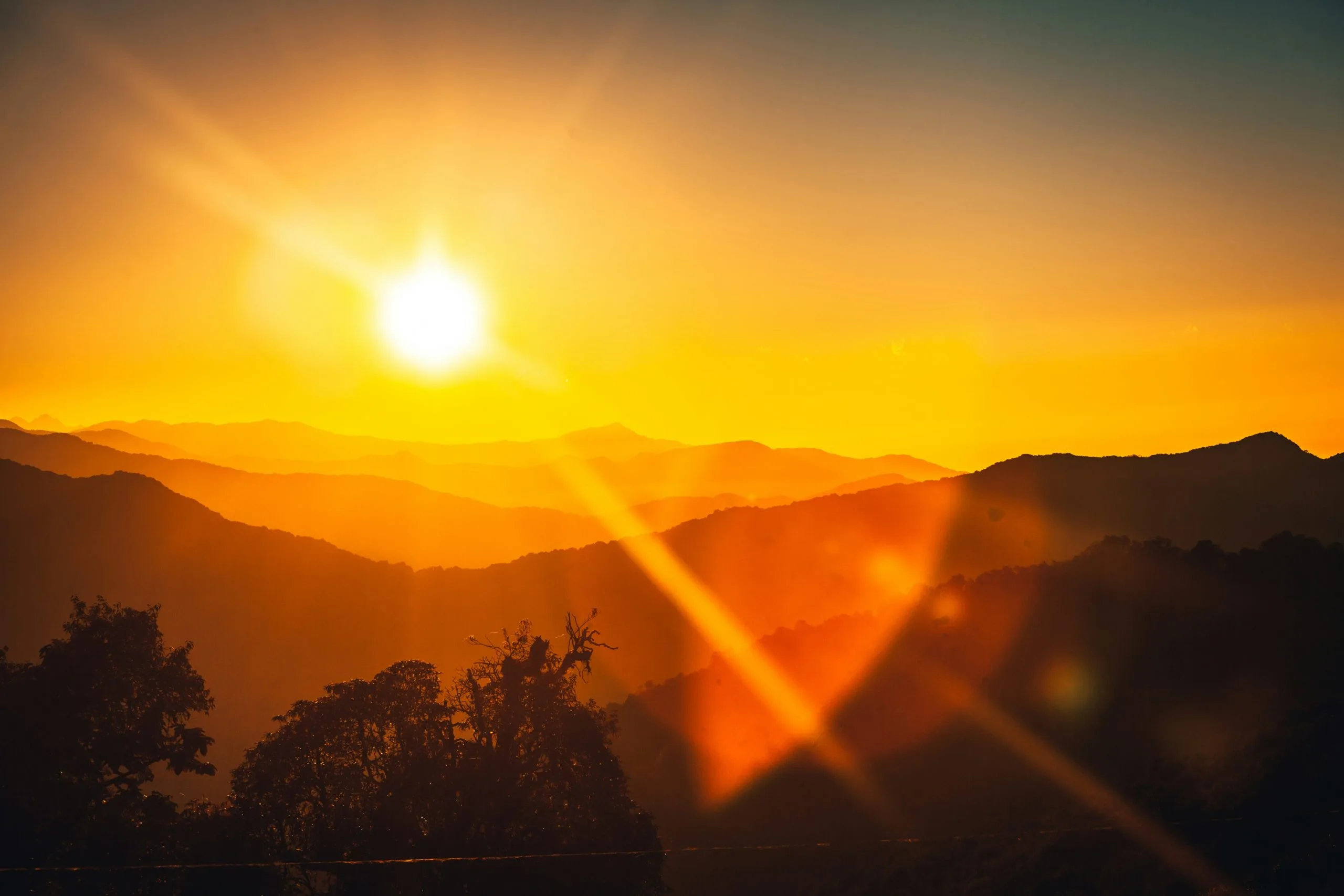 Sunset over the mountains