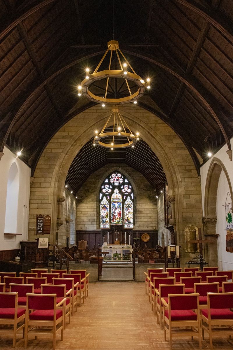 Halos installed in St. Peter's Church, Galashiels, Scotland